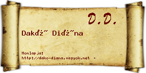Dakó Diána névjegykártya