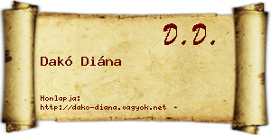 Dakó Diána névjegykártya